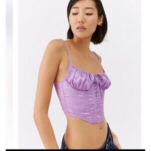 Urban Outfitters Corset Top Lavender Satin New size small